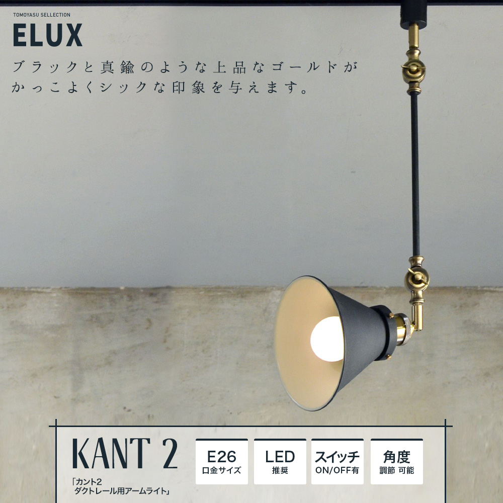 ELUX Origina カント2 ダクトレール用アームライト