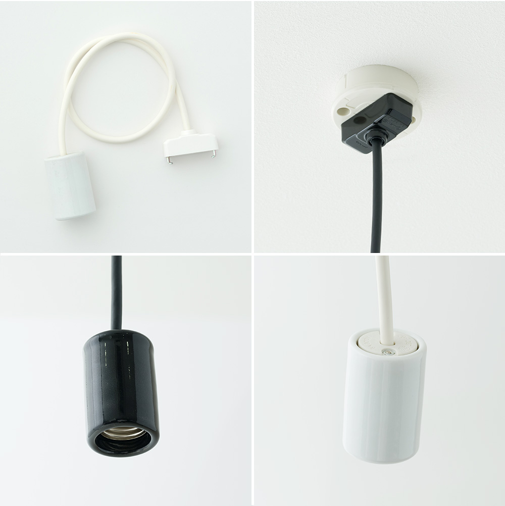 LED電球付き1灯陶器ソケット吊り下げ灯具