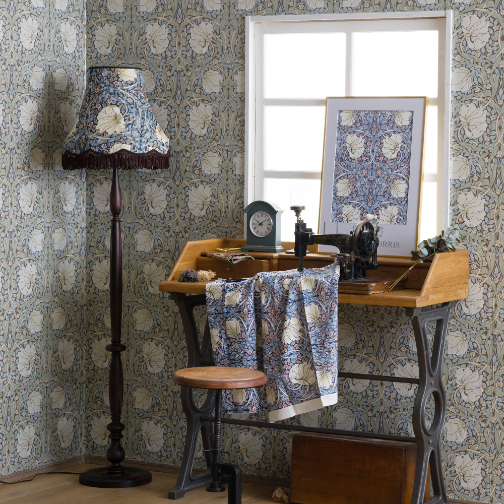 ウイリアムモリス照明・ピンパーネル「ファブリックシェード・フロアランプ」